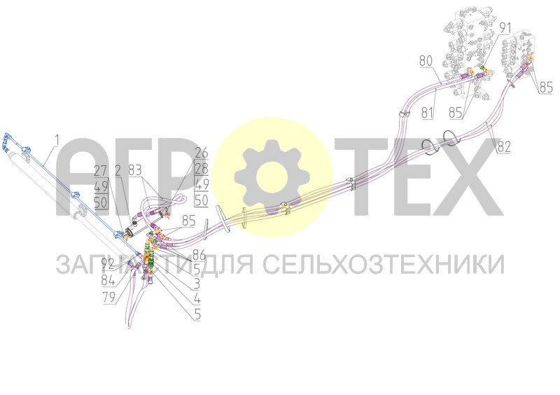 Гидрооборудование устройства заточного (РСМ-200.09.01.003Ф) (№27 на схеме)